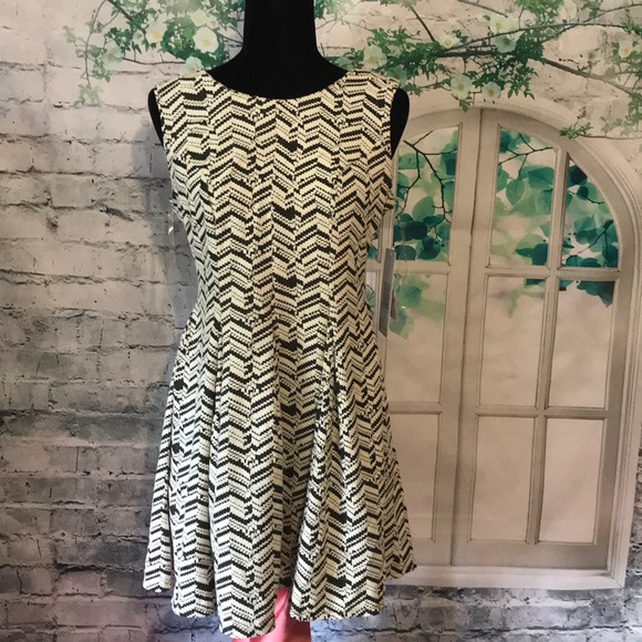 EMERALD SUNDAE  FIT & FLARE DRESS, IVORY/BLACK - Picture 2 of 4